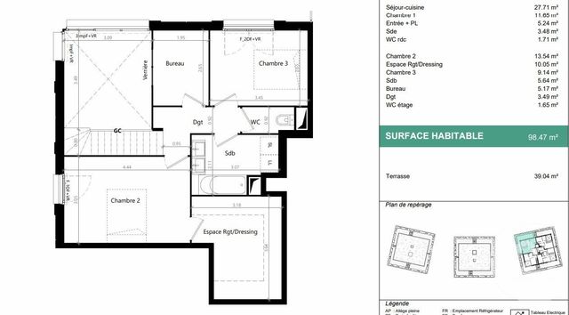 Afficher la photo en grand Appartement F4 à vendre - 4 pièces - 99.67 m2 - VILLENAVE D ORNON - 33 - AQUITAINE - Century 21 Charly Immobilier & Patrimoine
