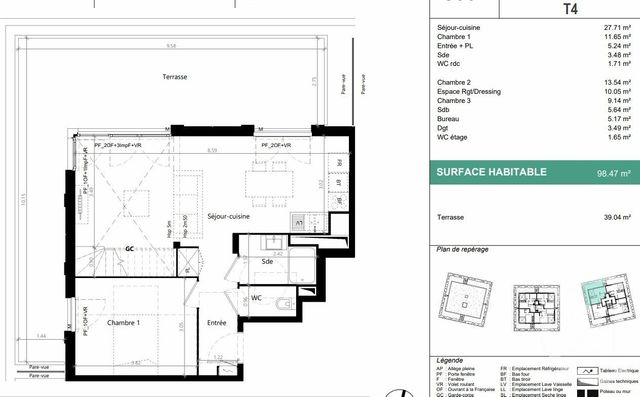 Afficher la photo en grand Appartement F4 à vendre - 4 pièces - 99.67 m2 - VILLENAVE D ORNON - 33 - AQUITAINE - Century 21 Charly Immobilier & Patrimoine