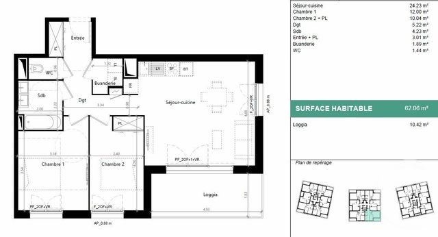 Afficher la photo en grand Appartement F3 à vendre - 3 pièces - 62.06 m2 - VILLENAVE D ORNON - 33 - AQUITAINE - Century 21 Charly Immobilier & Patrimoine